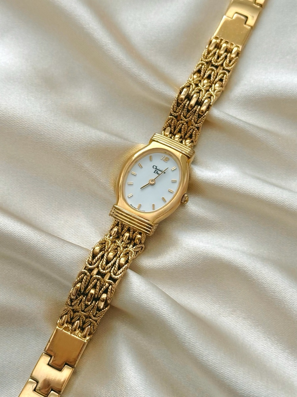 AUTHENTIC VERY RARE VINTAGE DIOR GOLD WATCH - WITH BOX